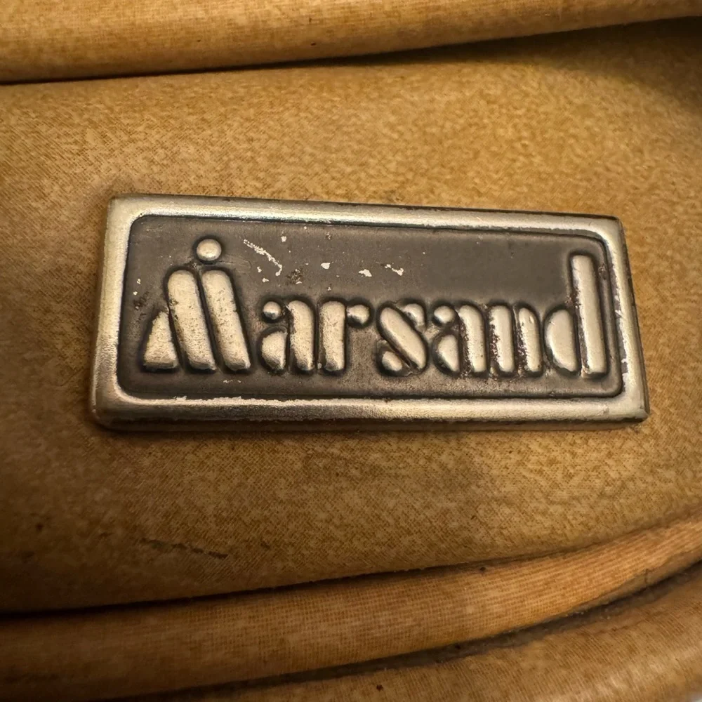Marsand‎ Vintage Small Leather Camera Bag Tan Crossbody Wristlet USA